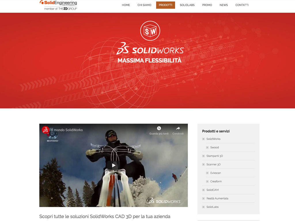 realizzazione sito internet solid engineering - web site solid engineering-solidworks