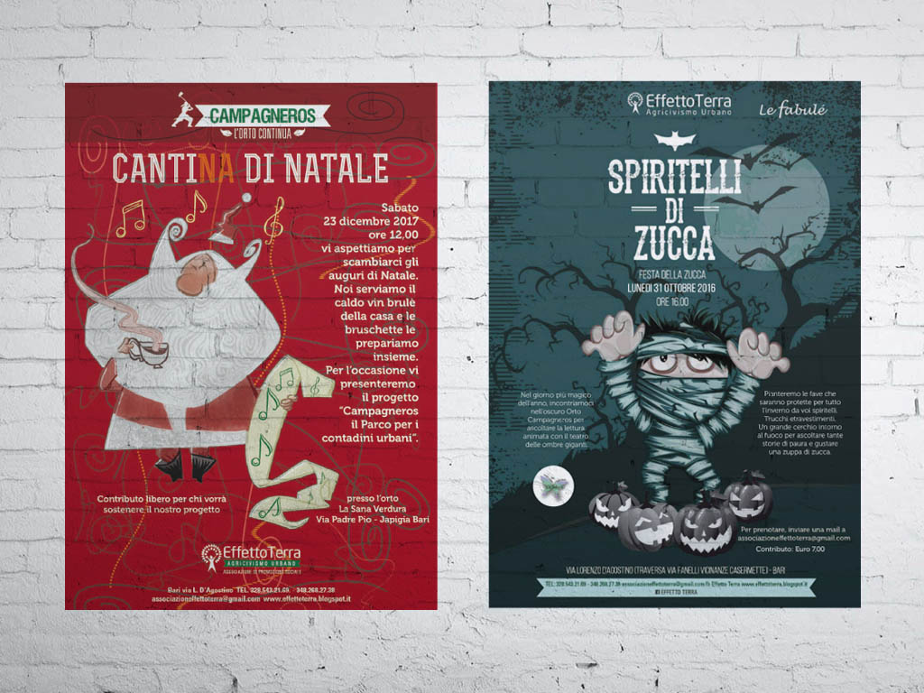 cantina di natale e spiritelli di zucca - effetto terra