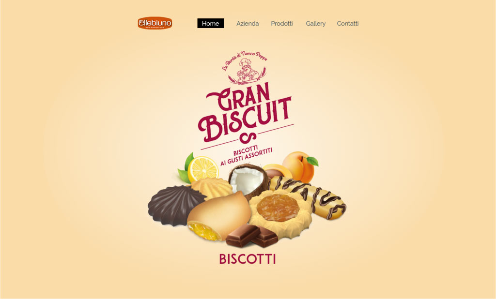 Home page sito internet Ellebiuno-biscotti