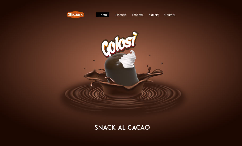 Ellebiuno-home page sito internet-golosi-snack al cacao