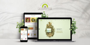 E-commerce de La Cosmottega visualizzato su PC, tablet e smartphone